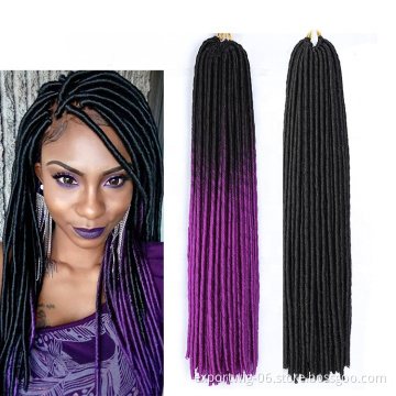 straight Faux Locs Crochet Hair Dreadlocks Hair Extensions Black blonde purple Soft Locs Crochet Braids Straight Faux Locs Hair